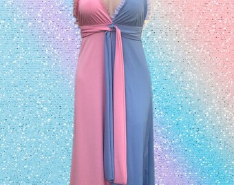 pink and blue sundress