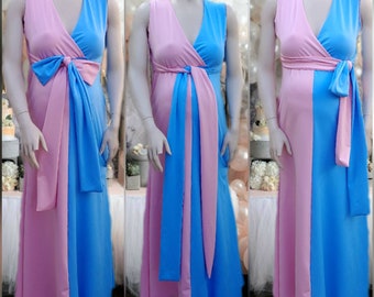 dress blue and pink