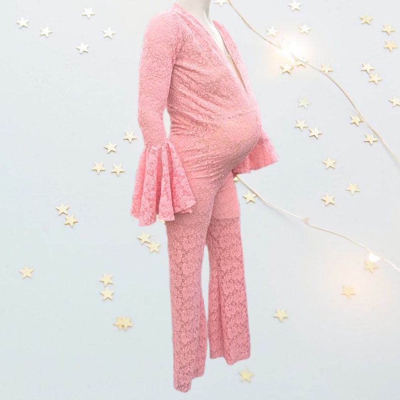 Maternity Lace Jumpsuit Bell Sleeves/ Maternity Outfit/baby Etsy
