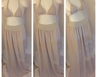 Sale!!! 25% Off!! /Sexy maternity bikini top and chiffon skirt/sheer maxi skirt set / photoshoot prop / maternity set / maternity photo