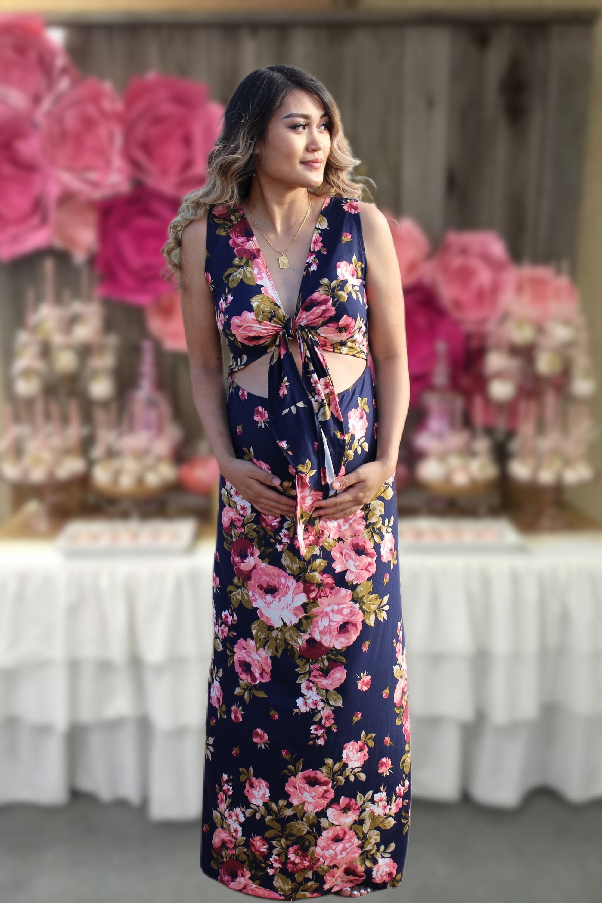 19+ Pink Floral Maternity Dress