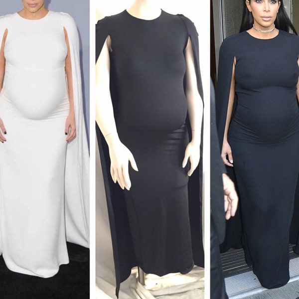 Classy Maternity gown w cape / baby shower Dress/ maternity photos/maternity dress/ pregnancy fashions/gender reveal dress/bridal/babyshower