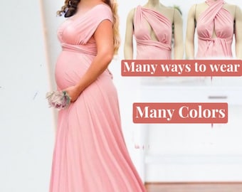 Many Colors! Convertible infinity maternity Dress /maternity photoshoot /baby-shower Dress/ maternity bridal/prom/bridesmaids