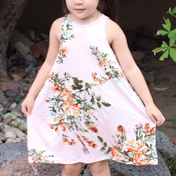 Floral Matching mommy & Me Baby doll dress/ little girls dress/ a-line tank kids dress/ skater dress/ matching outfit/ matching dresses