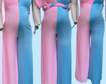 Maternity infinity jumpsuit/ blue pink Gender Reveal/ maternity wear/ baby shower/ photo prop / gender reveal pregnancy