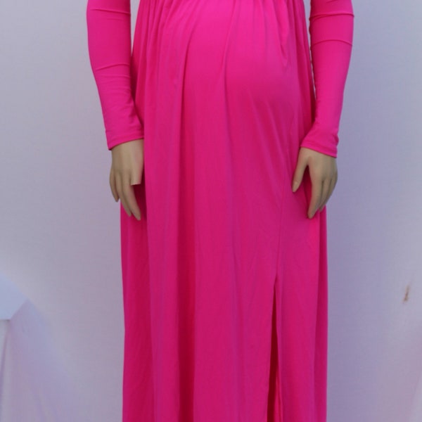 Ready to Ship!!/Maternity Dresses/long baby doll V-neck neckline/ Pregnancy / BabyShower Dress / maternity photoshoot/ Gender Reveal