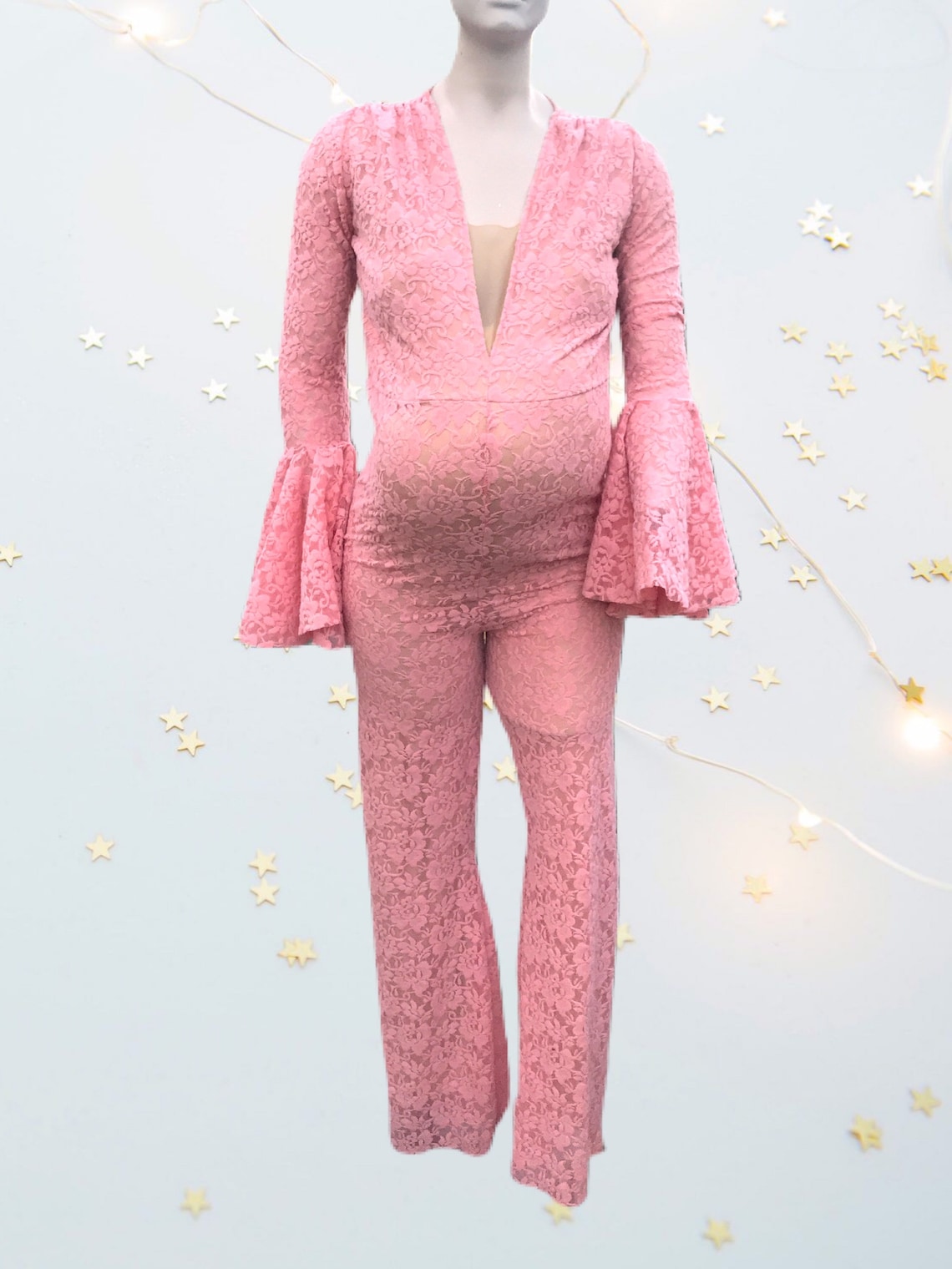Maternity Jumpsuit Dress Pleated