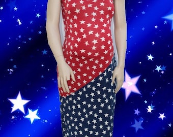 Ready to Ship! Maternity July 4th Independence Day Tank top Maxi Dress / 4th of July Maternity Dress/ Patirotic Dress/ USA