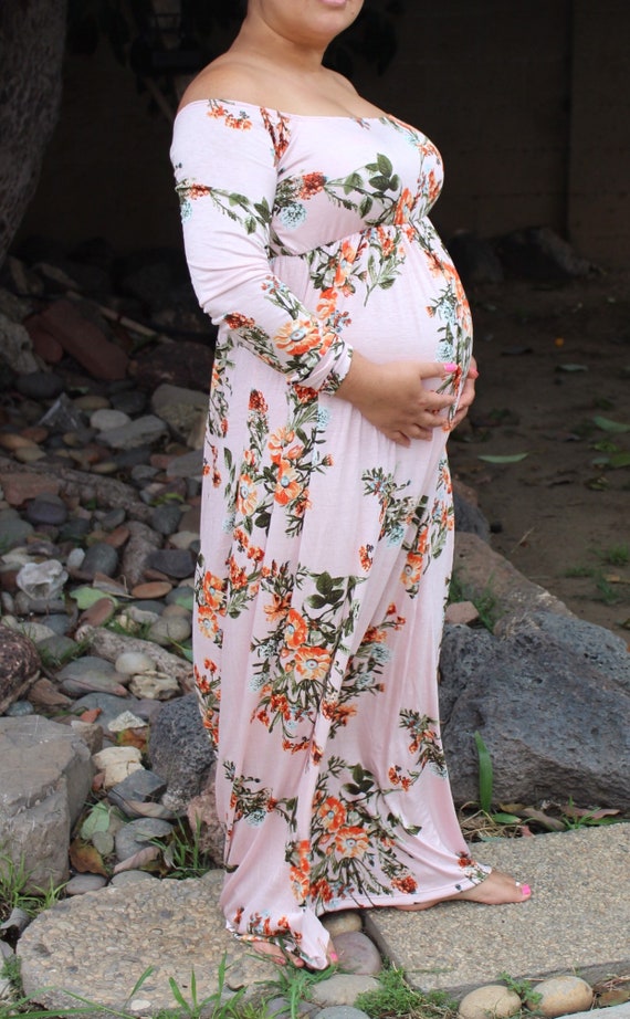 off the shoulder maternity dress