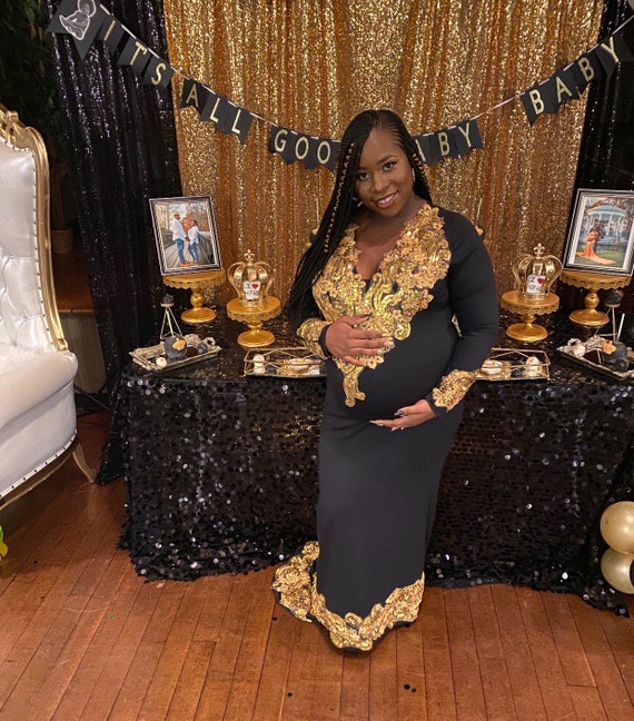 gold baby shower dress