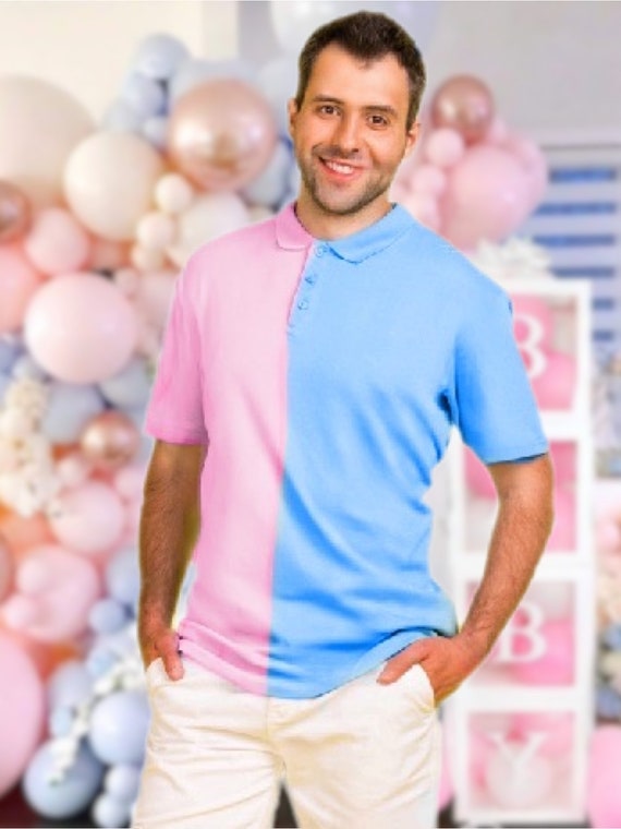 Herren Gender Reveal Poloshirt Herren rosa blau T-Shirt - Etsy.de