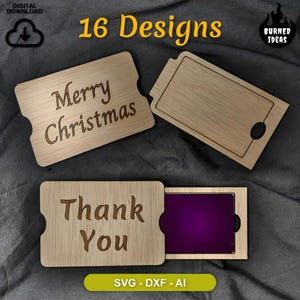 Geschenkkartenhalter SVG Laserschnittdatei, Holzkiste Designs, Geburtstagsgeschenkkartenbox Halter SVG, personalisierter Geschenkkartenhalter