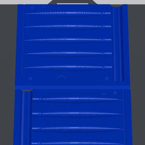 May include: A bright blue 3D-printed plate, with multiple parallel grooves. The image is a preview with the option to show the plate. The text "3D Preview" is visible at the top.