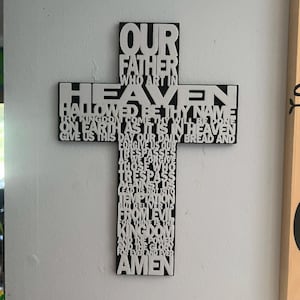 lord prayer cross wall art