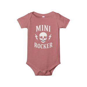 Mini Rocker Infant Bodysuit, Baby Skull Onesie, Cool Baby Clothes, Rocker Baby Gift, Unique Baby Shower Present