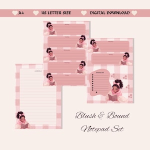 Aesthetic Pink Planner | Weekly planner notepad gift | A4, Monogram, Cute notepad, memo pad, shopping list, girls notes, writing pad,