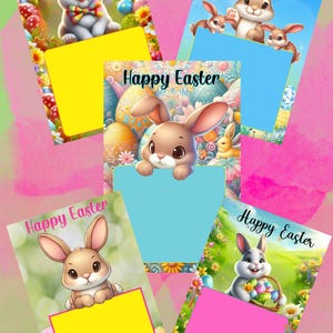 Jumbo Osterkarte, 5 Designs, Osterhase, Jugendkarte, digitaler Download, Canva bearbeitbar, 11 x 17 Jumbokarte