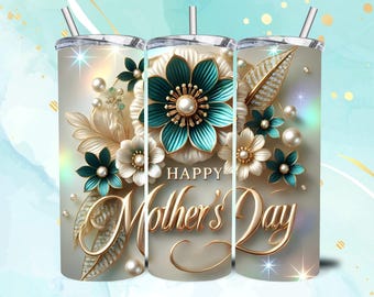 Floral Mother's Day Tumbler Wrap: 20 oz Skinny Tumbler PNG (Digital Download)