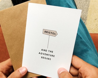 Personalized Adventure Begins Card: University, College, Travel