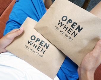 Open When Envelopes for College, University Gifts, College Gifts, Leaving Home Gift, Going Away to College Gift, College Son Gift, Homesick