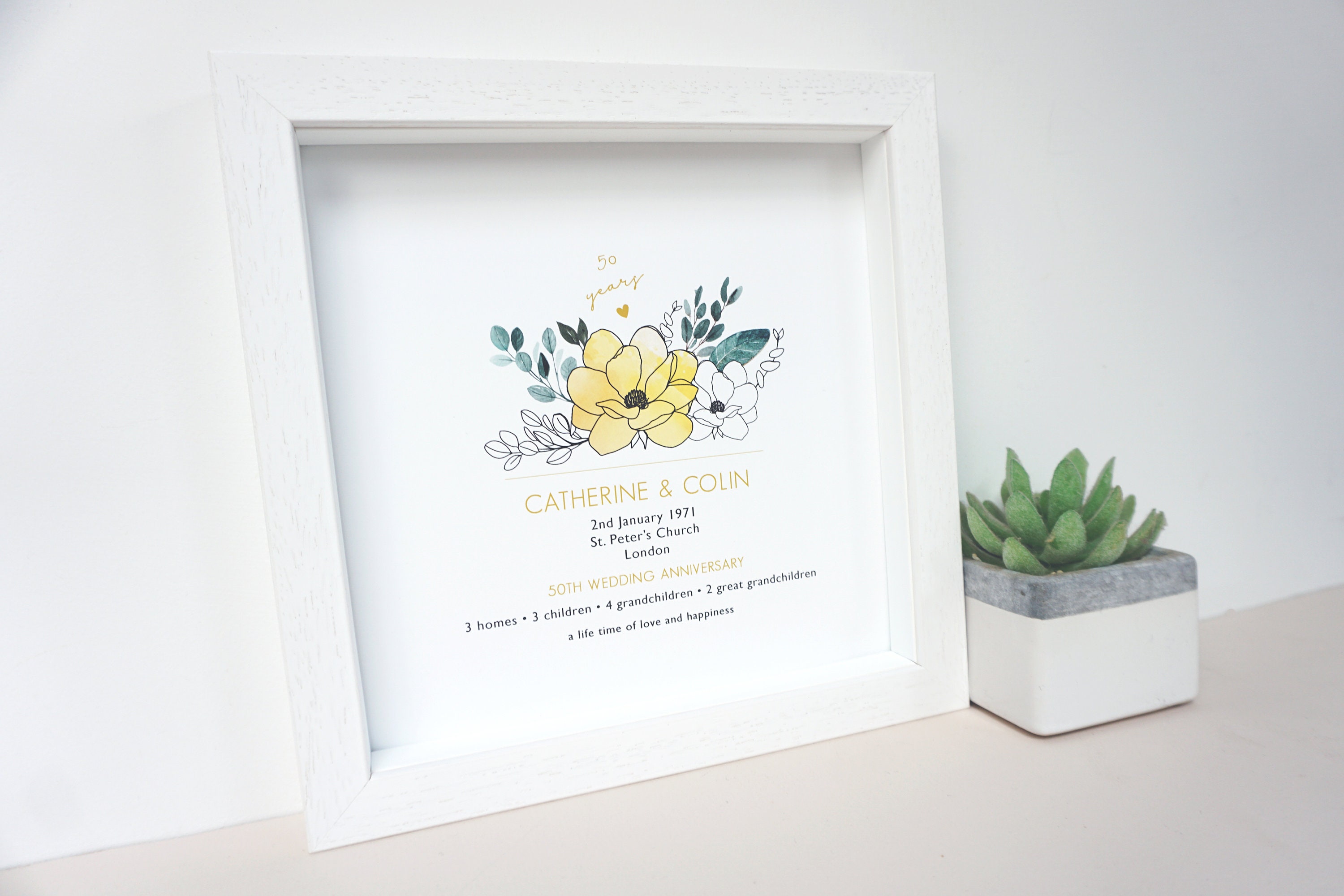 50th Wedding Anniversary Gifts Parents Anniversary 50th Etsy UK