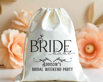 Bride Babe Bach Party Bags - Bachelorette Weekend Party Gift Ideas - Wedding Favor Bags - Custom Bridal Party Favor Bags - Groovy Gifts