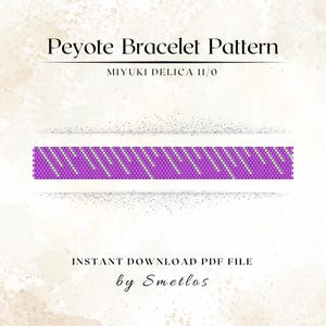 Peyote-armbandpatroon - kralenarmband pdf, Miyuki Delica 11/0 zaadkralenpatroon, zelfstudie kralen, oneven telling - strepen