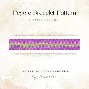 Pink Spuren Peyote Armband Muster, Perlen Armband Muster, Miyuki Perlen Muster, PDF Perlen Anleitung, DIY Peyote Armband