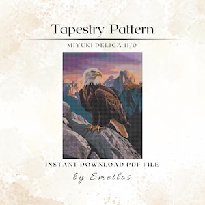 Majestätischer Adler Perlenteppich Muster: Miyuki Delica Loom/Peyote (PDF-Muster)