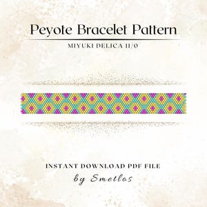 Frühling Wiese Peyote Armband Muster, Perlen Armband Muster, Miyuki Perlen Armband Muster, PDF Perlen Anleitung, DIY Peyote Armband