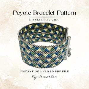 Even Count Peyote Bracelet Pattern, Beaded Bracelet Pattern, Miyuki Beading Pattern, PDF Beadwork Chart, DIY Peyote Bracelet - Trivertix