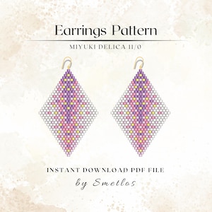 Golden Grains Beaded Earrings Pattern, Miyuki Earrings, Seed Bead Earrings, Brick Stitch, Beadwork PDF, DIY Beading Pattern