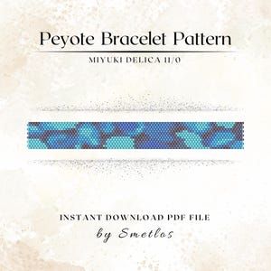 Blaue Blasen Peyote Armband Muster, Perlen Armband Muster, Miyuki Perlen Armband Muster, PDF Perlen Anleitung, DIY Peyote Armband