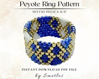 Miyuki Peyote Ring Muster, Miyuki Perlen Ring Muster, PDF Perlen Stickmuster, DIY Peyote Ring
