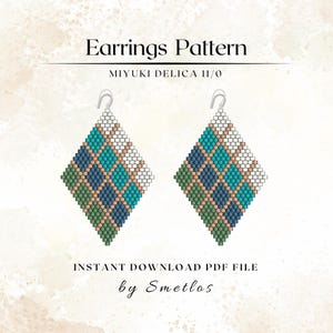 Arrow Earrings, Beaded Earrings Pattern, Miyuki Earrings, Seed Bead Earrings, Brick Stitch, Beadwork PDF, DIY Beading Pattern