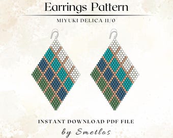 Arrow Earrings, Beaded Earrings Pattern, Miyuki Earrings, Seed Bead Earrings, Brick Stitch, Beadwork PDF, DIY Beading Pattern