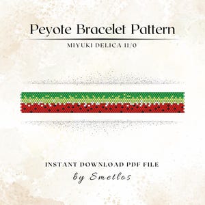 Sweet Melon Peyote Bracelet Pattern, Odd Count Peyote Stitch, Miyuki Delica Seed Bead Bracelet PDF, Cuff Tutorial, Instant Download