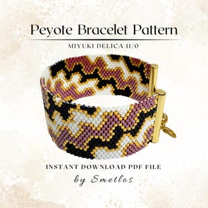 Even Count Peyote Bracelet Pattern, Beaded Bracelet Pattern, Miyuki Beading Pattern, PDF Beadwork Chart, DIY Peyote Bracelet - Inferno