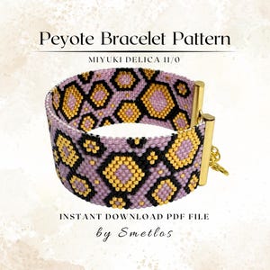 Even Count Peyote Bracelet Pattern, Beaded Bracelet Pattern, Miyuki Beading Pattern, PDF Beadwork Chart, DIY Peyote Bracelet - Geometric