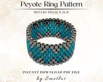 Mosaik Peyote Ring Muster, Miyuki Perlen Ring Muster, Miyuki Perlen Ring Muster, PDF Perlenstickerei, DIY Peyote Ring