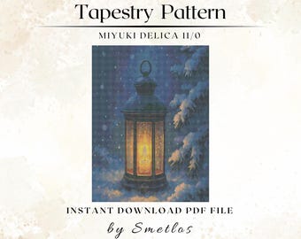 Winter Lanter - Beaded Tapestry Pattern: Miyuki Delica Loom/Peyote (PDF Pattern)