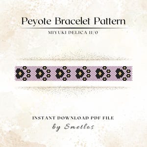 Dog Paws Bracelet Peyote Pattern, Odd Count Seed Bead Cuff, Miyuki Delica Beading PDF, Bracelet Tutorial