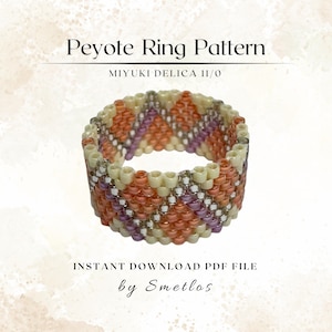 Sand Ring Peyote Ring Pattern, Beaded Ring Pattern, Miyuki Beading Pattern, PDF Beadwork Chart, DIY Peyote Ring