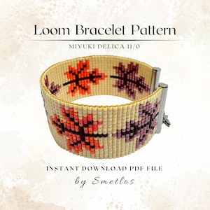Maple Leaf Loom Armband Anleitung: Miyuki Delica Perlenarbeit PDF-Muster