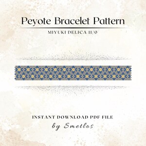 Blaues Peyote Armband Muster, Perlen Armband Muster, Miyuki Perlen Armband Muster, PDF Perlen Anleitung, DIY Peyote Armband