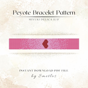 Rosa Liebe Peyote Armband Muster, Perlen Armband Muster, Miyuki Perlen Muster, PDF Perlen Anleitung, DIY Peyote Armband