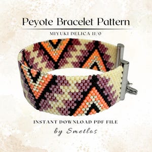 Even Count Peyote Bracelet Pattern, Beaded Bracelet Pattern, Miyuki Beading Pattern, PDF Beadwork Chart, DIY Peyote Bracelet - Tribal