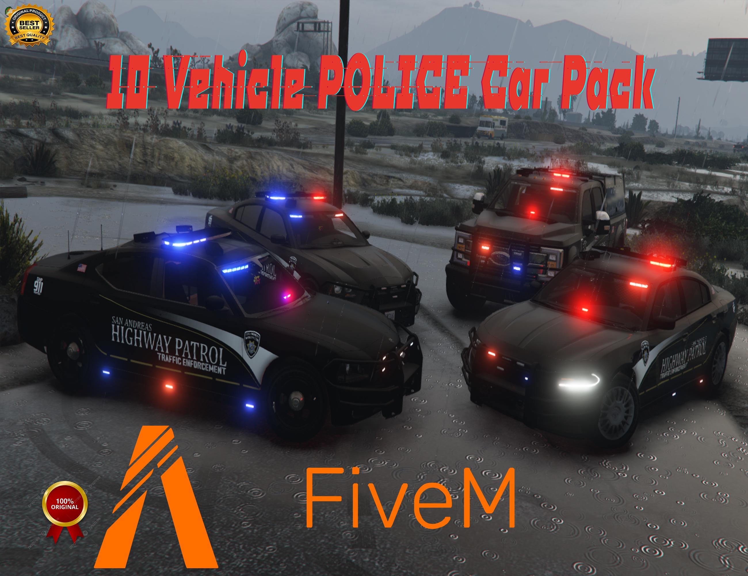 10 Vehicle POLICE Car Pack vip original fiveM