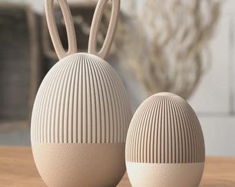Japandi Easter Egg (2 Sizes) Container by SabreDesign – 3D Printed Spring Decor | Bulk Event Favors | Custom Colors