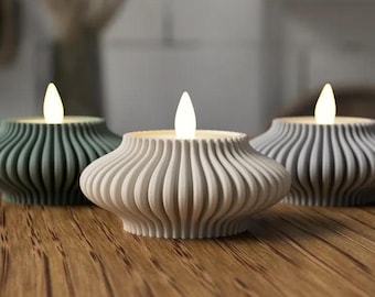 LED Tealight Holder by SabreDesign – Modern 3D Printed Decor | Bulk Event & Party Favors